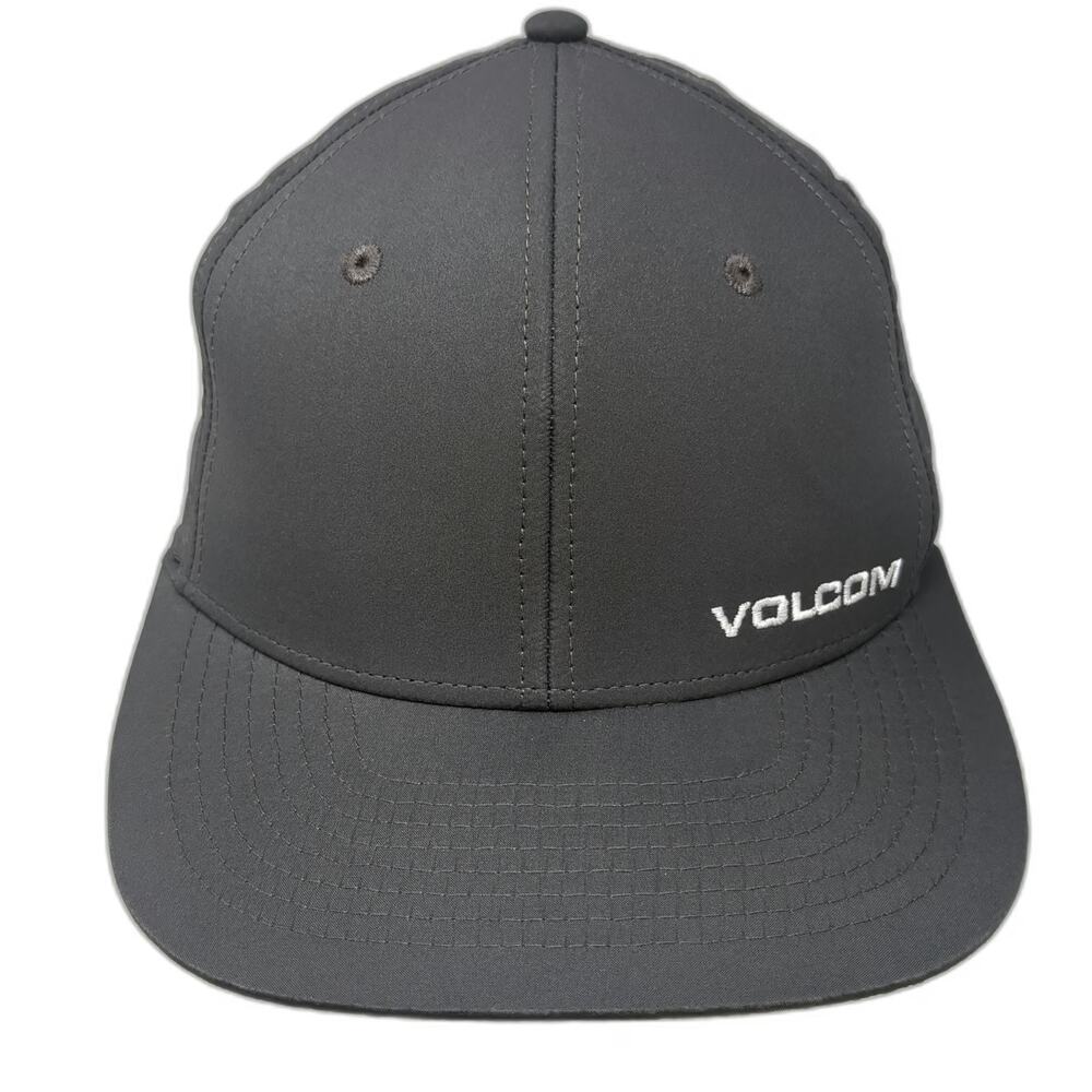 Volcom Baseball Cap Gray M Fitted Stretch Performance Embroidered Logo Hat
